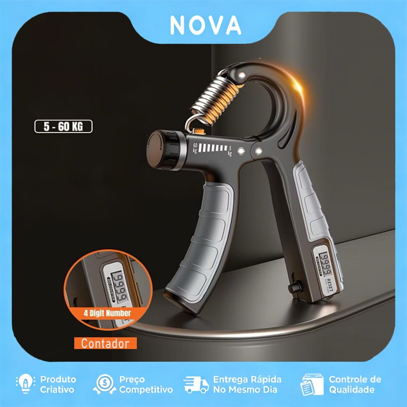 Hand Grip Profissional Com Ajuste De Intensidade 5-60kg Com Contador Malhador De Mão em Oferta na Shopee