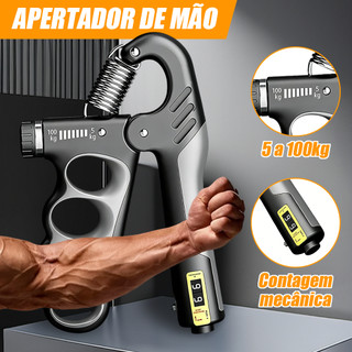 Hand Grip Mola Ajustável 5 A 100kg com Contador Exercícios Fisioterapia