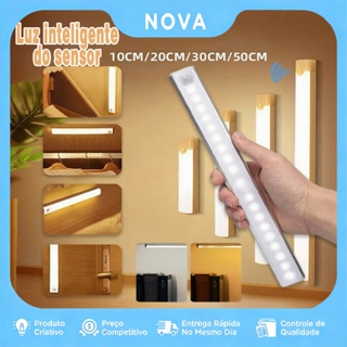 10/20/30/50cm Smart Luminária Inteligente Ultra LED com sensor de movimento sem fio e Recarregável USB fino barra em Oferta na Shopee