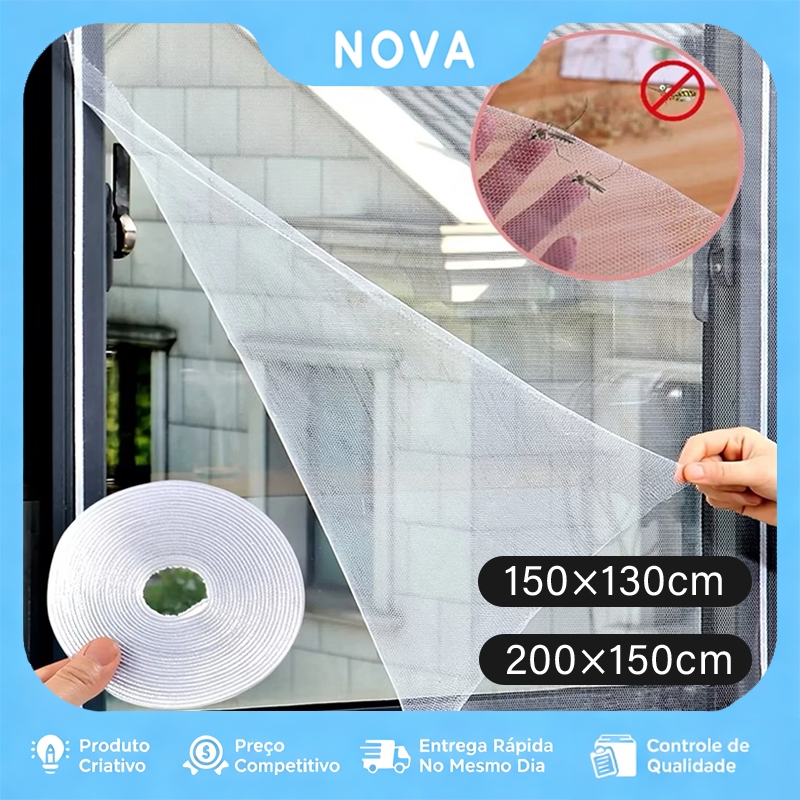 Rede Mosquiteira Grande Ajustável Para Janela – 1.80m1.50m : Proteção Anti-Insetos , Poeira E Mosquitos
