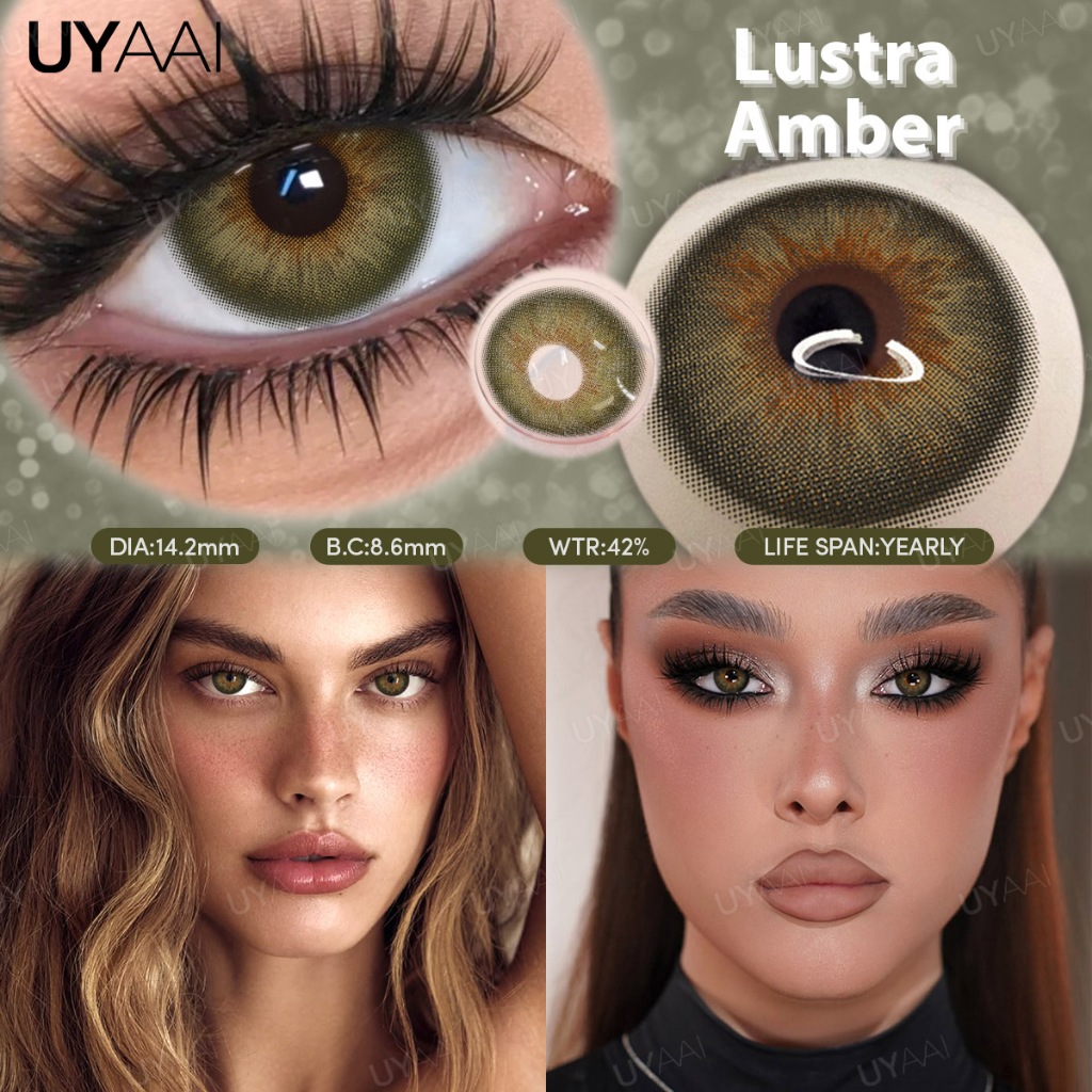 UYAAI 2026 Novas Lentes De Contato Coloridas Velora Marrom Para Olhos Top Marca Anual Verde/Cinza/Maquiagem Alunos De Al