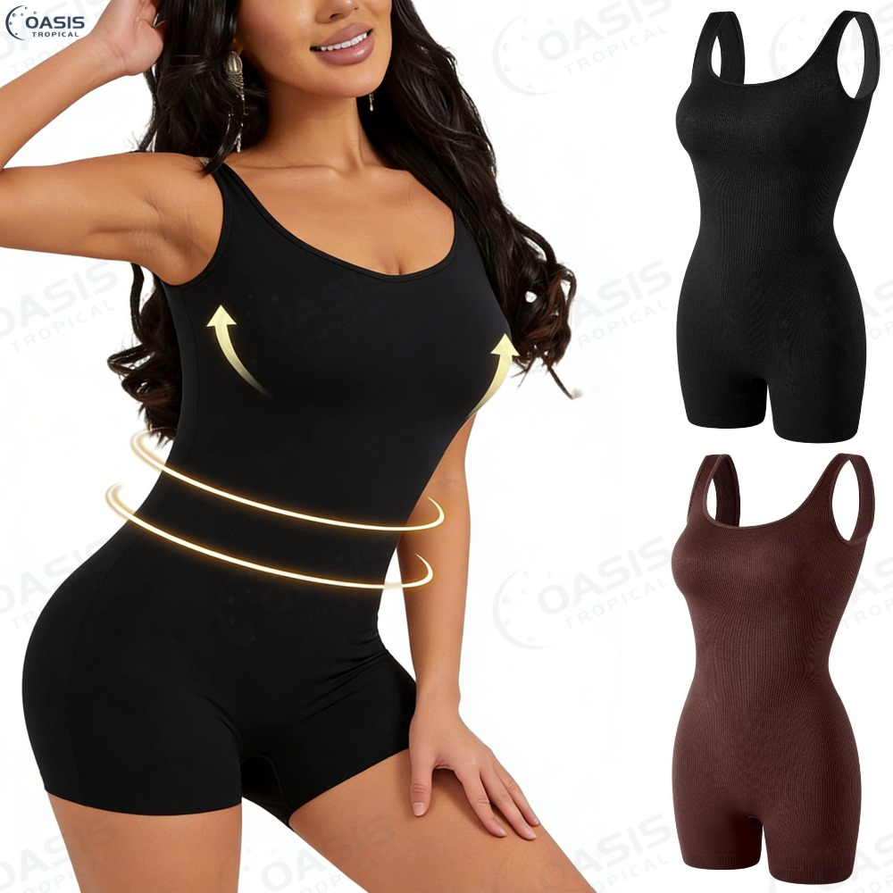 Macaquinho Feminino Canelado Curto Anarruga Ajustado Roupa Feminina Estilosa