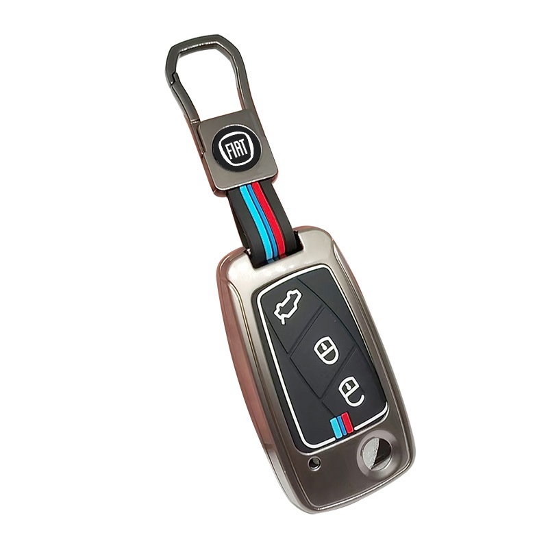 Capa De Chave De Carro Em Liga De Zinco Com Chaveiro Para Fiat Stilo Linea Idea Punto