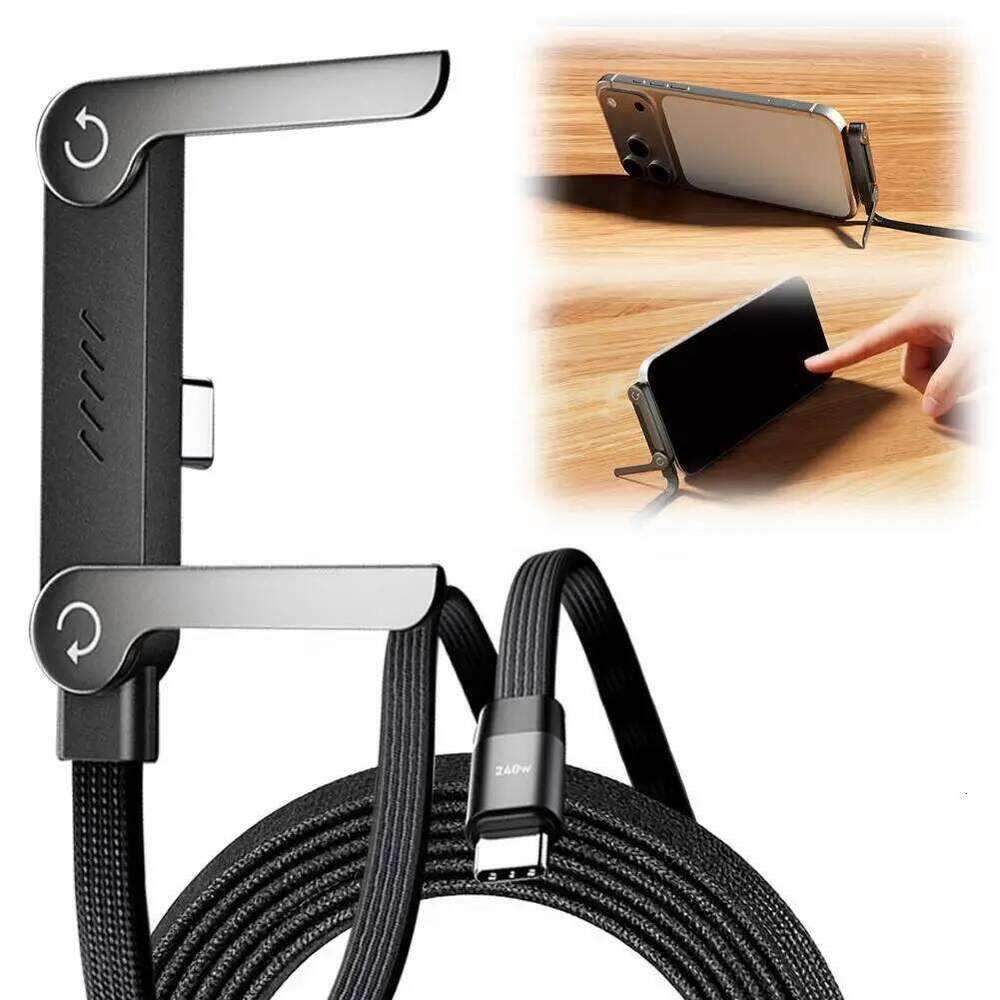 Cabo De Carregamento 2 Em 1-240 W , Suporte Para Telefone , Compatível Com Laptops E Telefones
