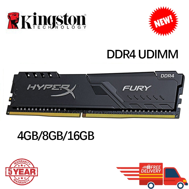 Kingston HyperX Fúria DDR4 RAM 4GB 8GB 16GB Jogos DDR4 2133MHz 2400MHz 2666MHz 3200MHz Desktop Para Memória PC