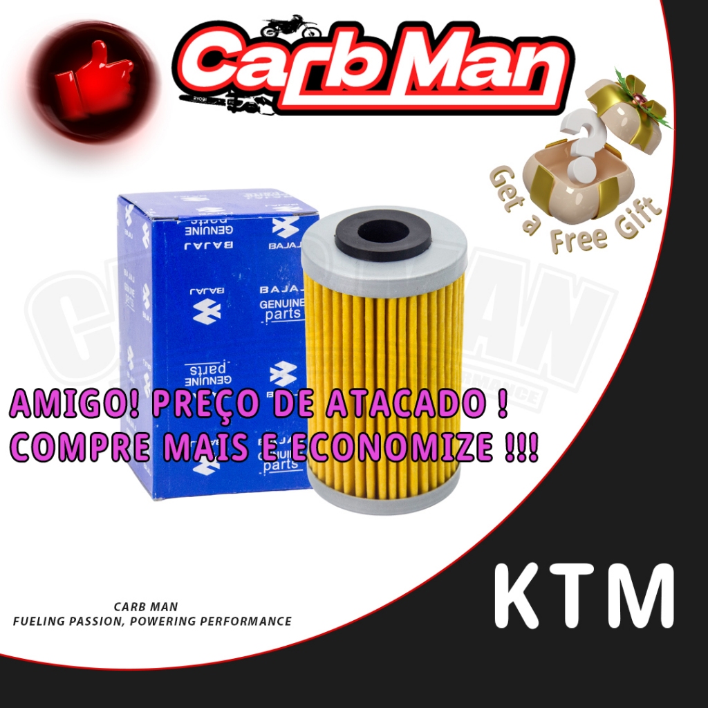 Filtro Oleo Para Filtros De Óleo Bajaj Dominar 200/250/400 Pulsar 200 ktm duke 390 200 ktm 250