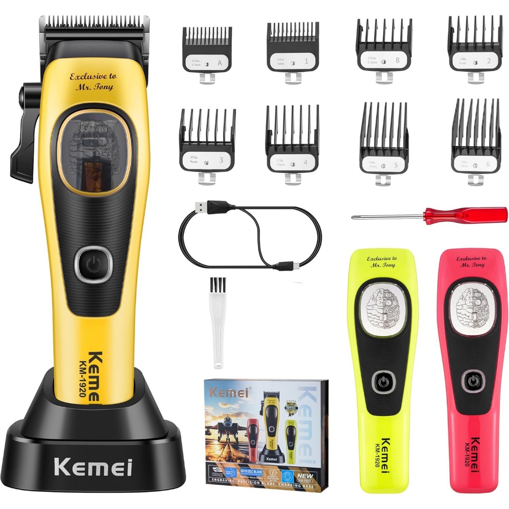 Kemei 1920 Máquina De Cortar Cabelo Profissional Masculina 4500 MAh Barbeiro Corte De Sem Fio Aparador De 2 Tampas Modul em Oferta na Shopee
