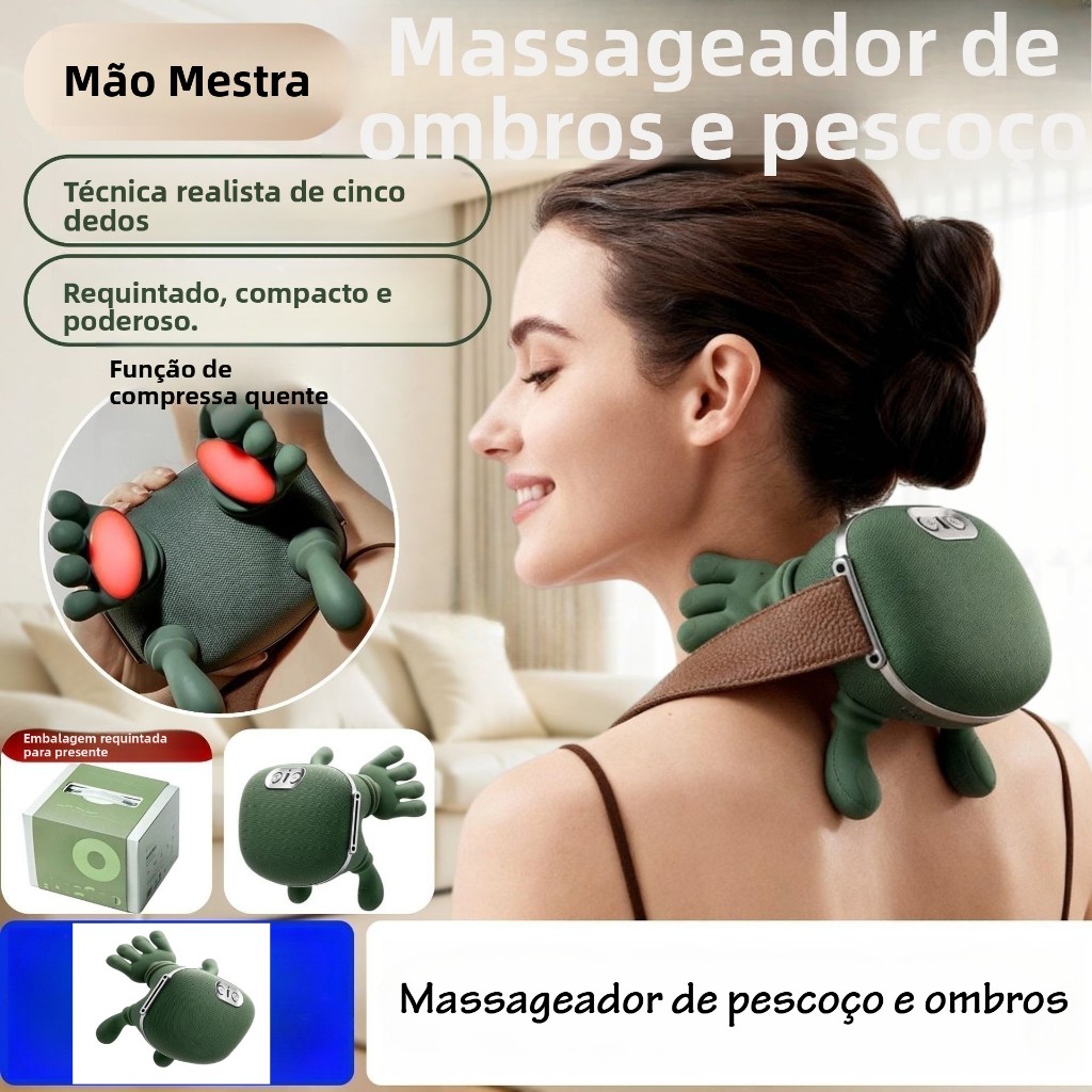 Massageador De Pescoço Portátil Com Aquecimento Infravermelho E 3 Configurações De Intensidade-Ideal Para Alívio De Tens em Oferta na Shopee