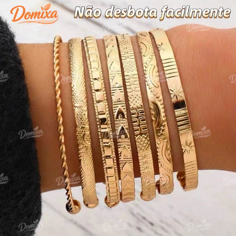 7 peças em ouro 18k retrô com pingente de seis pontas, padrão de diamante e personalidade exagerada-DO em Oferta na Shopee