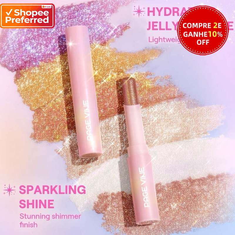PÁGINA VINE Water Gloss Jelly Sombra de alto brilho em bastão Super brilhante multicolorido sombra de alto brilho