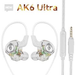 Fone De Ouvido Qkz Ak6 Ultra Gamer Músico Com Mic E Case