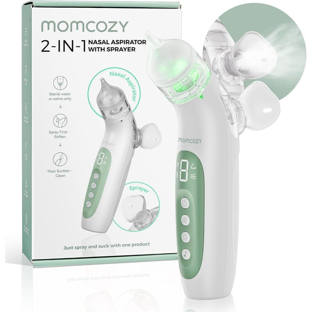 Momcozy Breezycleartm Aspirador Nasal Elétrico 2 Em 1 Para Bebê Com Spray , Sucção De Nível Hospitalar 65kPa , 4 Níveis 