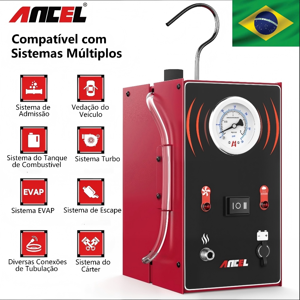 ANCEL S200 Detector De Vazamento De Fumaça De Carro EVAP Testador De Analisador Tubo