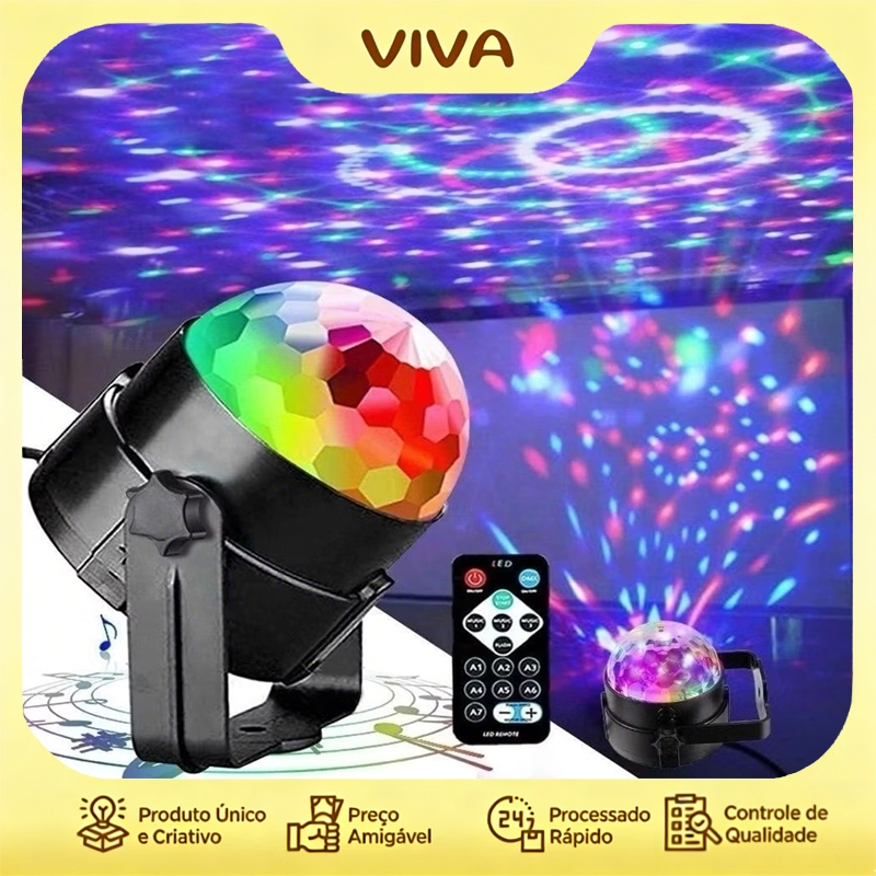 Mini Globo De Luz Colorida Rotativo Rgb Led Projetor Para Festas Baladas Festa Discoteca Balada Bar Eventos Decoração em Oferta na Shopee