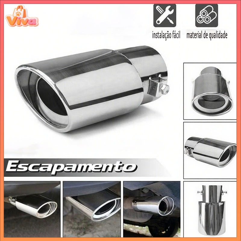 [ENVIO IMEDIATO]Ponteira Escapamento Inox Tuning Esportivo Carro Universal Parafuso Alumínio Veicular Automotivo