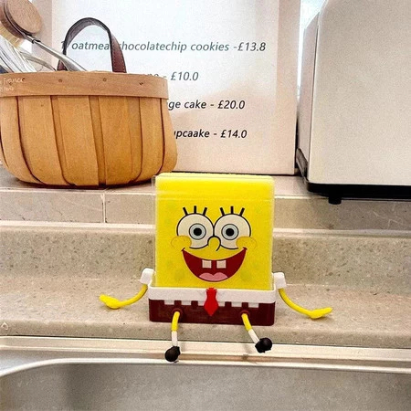 Suporte De Esponja Bob-Organizador Autoadesivo Drenagem De Pia De Cozinha E Banheiro