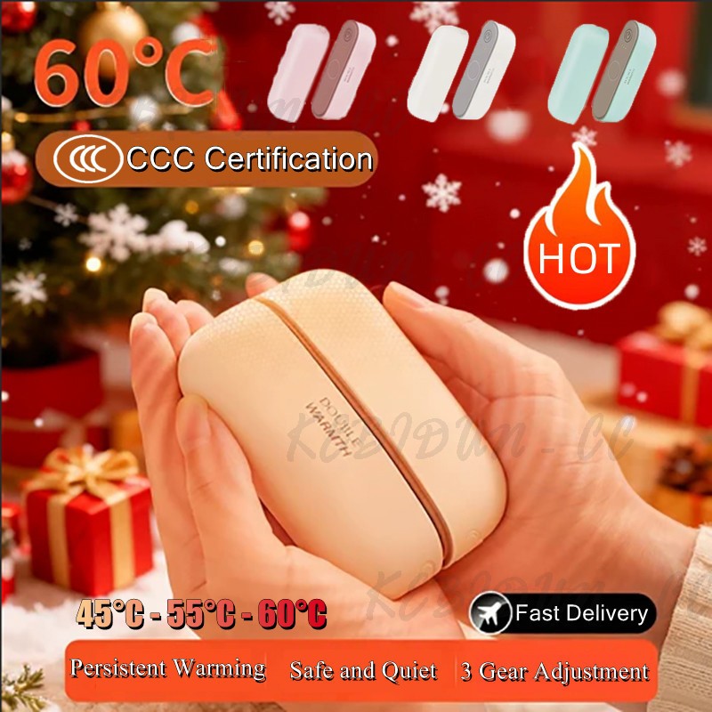 2 em 1 aquecedor de mão elétrico magnético 6000mAh recarregável bolso aquecedor 3-engrenagens ajuste inverno presentes