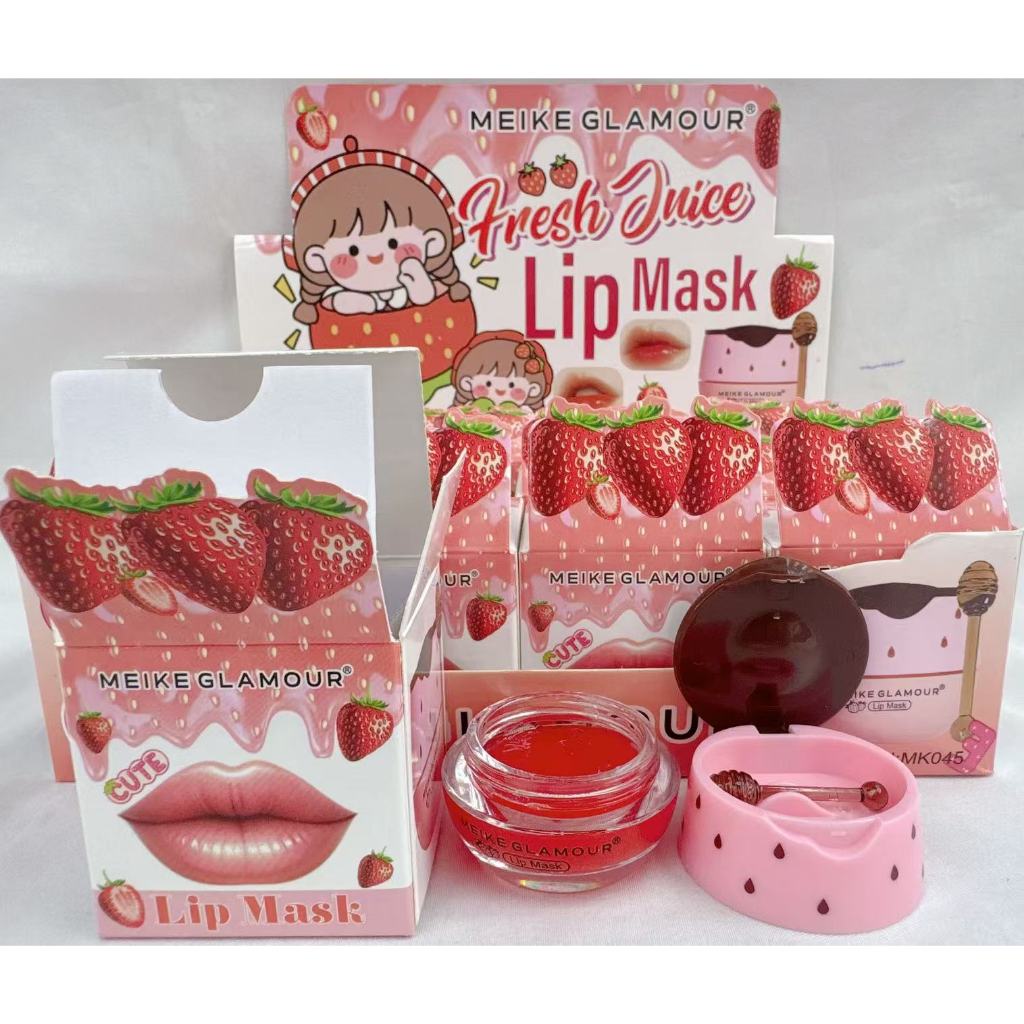 Máscara de dormir para lábios com sabor de morango/lábios e lábios Máscara para dormir sabor baga 10g MK045 em Oferta na Shopee