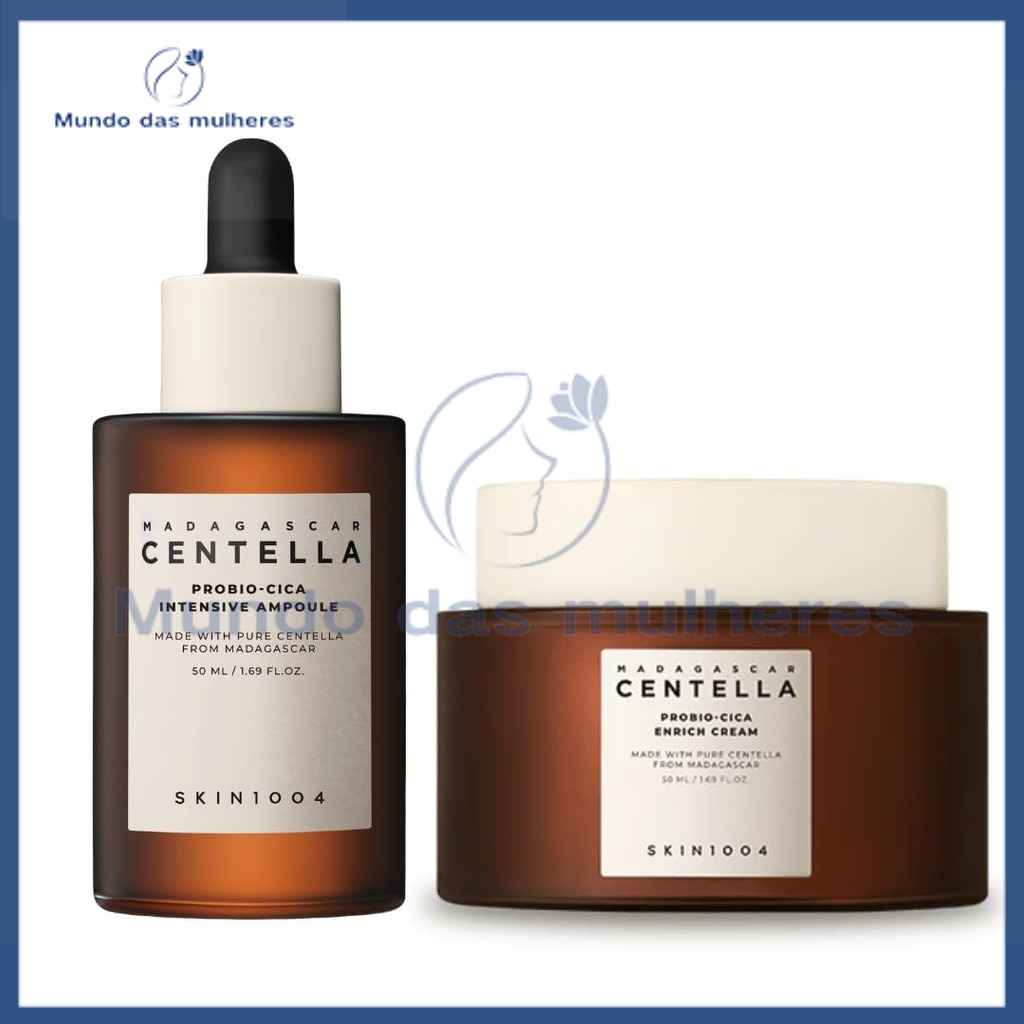 [Skin1004]  madagascar centella probio-cica Ampola Intensiva 100ml Creme Enriquecido 50ml em Oferta na Shopee