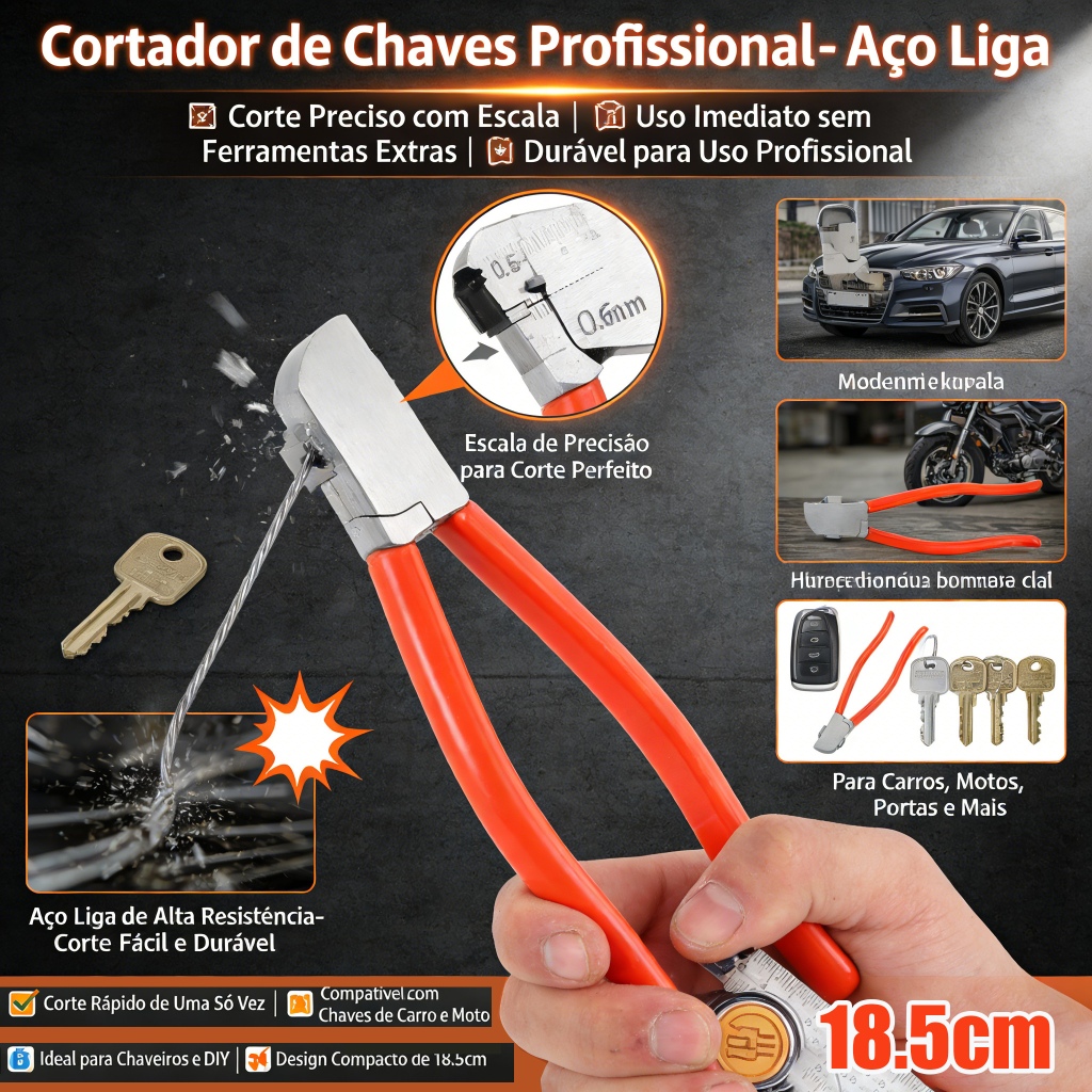 Cortador De Chave Profissional Liga De Aço Máquina Profissional Ferramenta Manual Versátil Alicate Corte para Carros