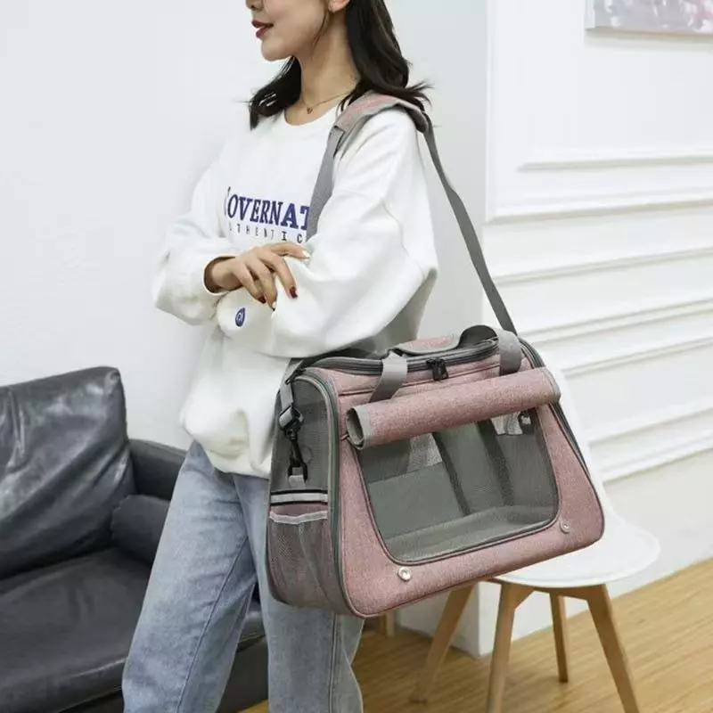 Mochila Bolsa De Transporte Rosa Para Cães E Gatos Ideal Para Avião E Viagem