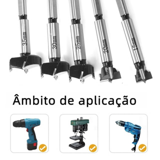 Kit 5 Brocas Fresas Forstner Madeira 15 20 25 30 35mm em Oferta na Shopee