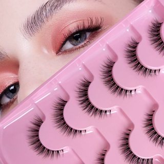 New 5-pair or 6-pair natural false lashes, 3D fluffy and lightweight lashes, must-have for parties em Oferta na Shopee