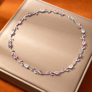 Moda Elegante Zircão Cor Colar Luz Luxo Europeu E Americano High-end Jóias Femininas Presente Do Dia Dos Namorados Ataca em Oferta na Shopee