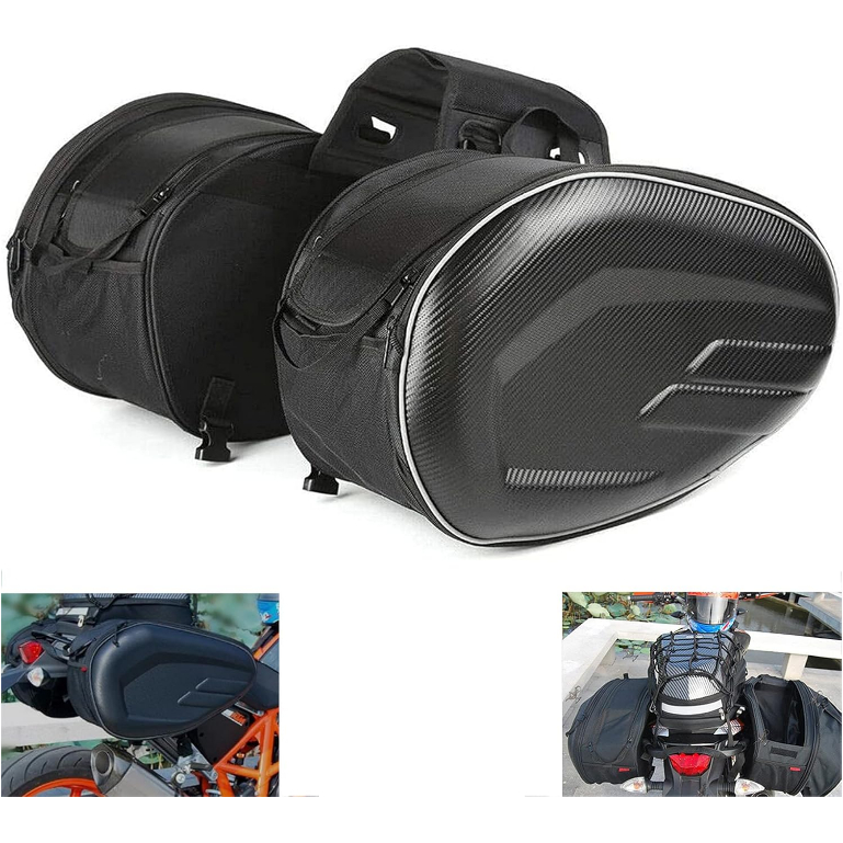 Bolsa lateral para motocicleta, bolsa lateral para ciclismo, grande capacidade, bolsa para capacete, livre, à prova d'ág