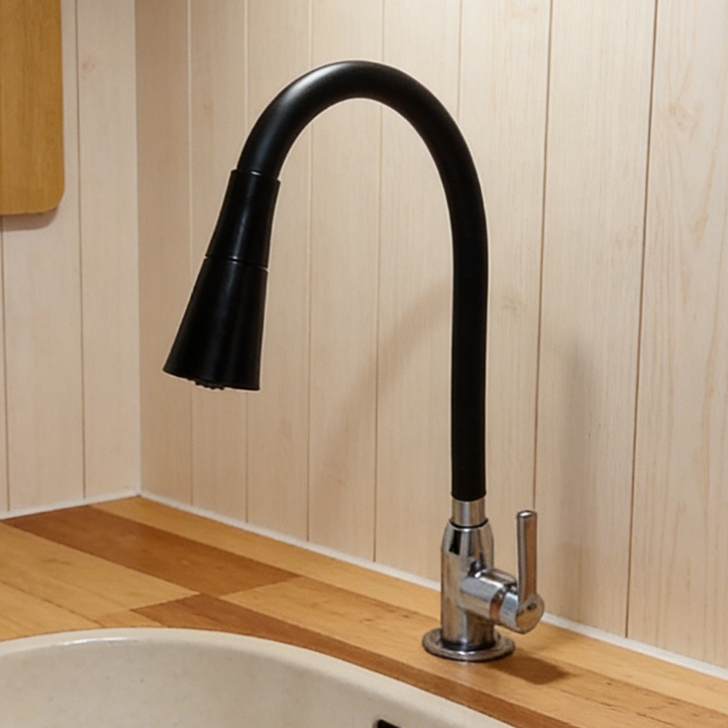 Torneira De Parede De Cozinha Com 360 ° Spray Giratório Para Pia , Flexível , Preto E Prata em Oferta na Shopee