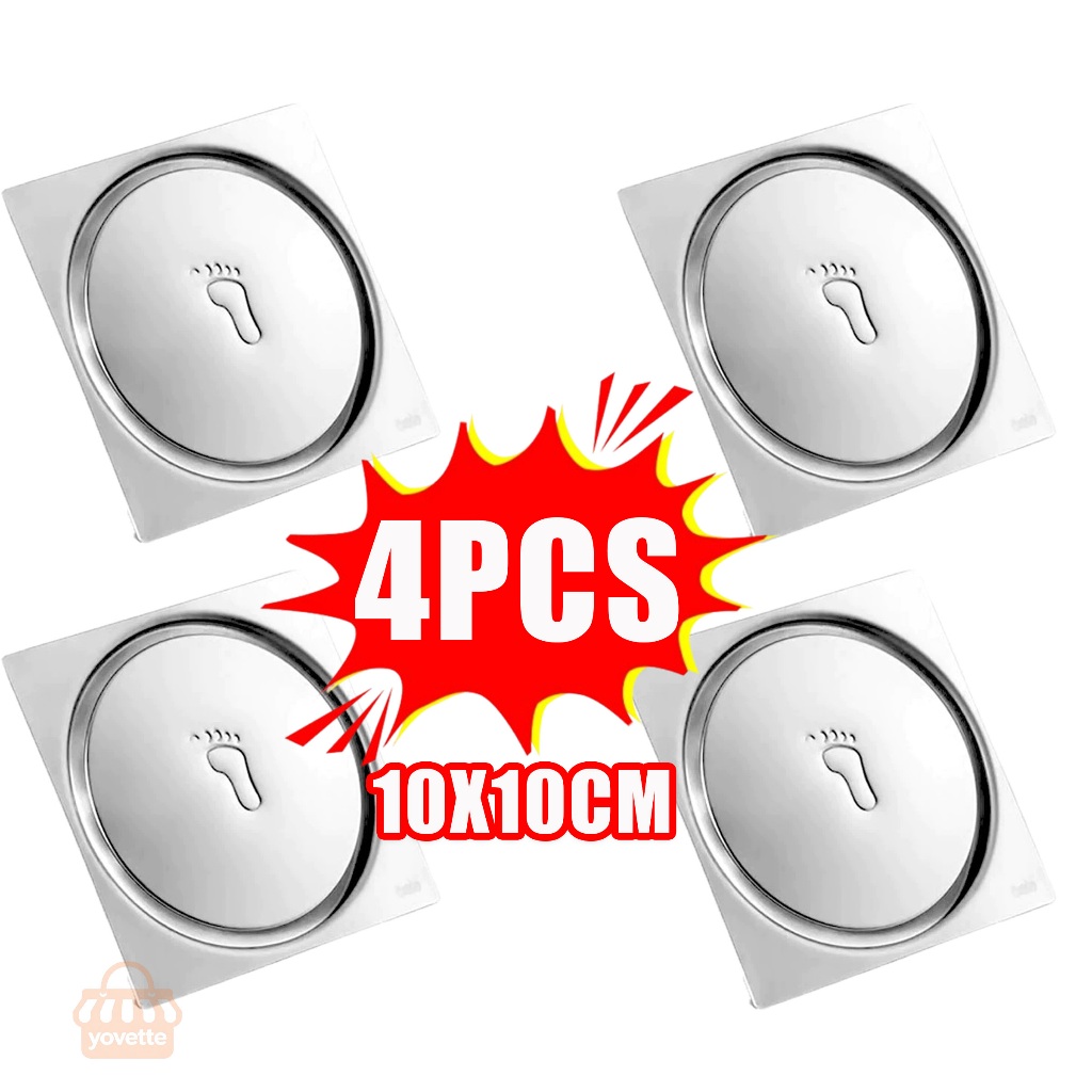 Ralo Click Inteligente 10x10 Cm Quadrado Redondo Inox Cromado - Veda Cheiro Banheiro Casa Cozinha