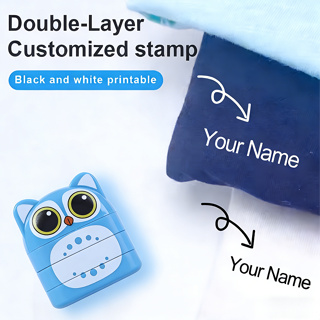 Nova [Personalização] Selo de nome de camada dupla em fonte branca e preta, adequado para imprimir roupas, personalizar em Oferta na Shopee