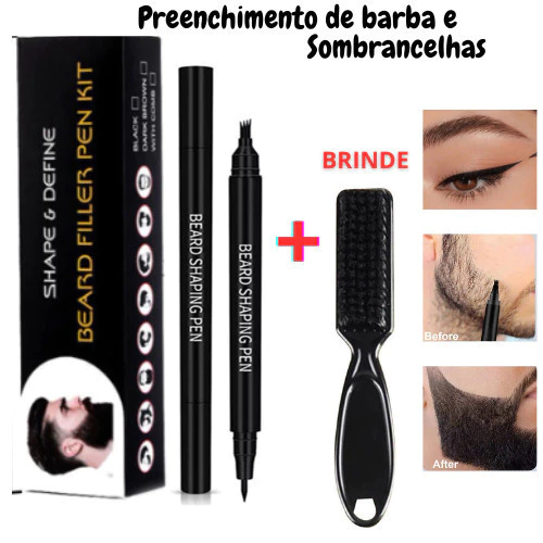 Caneta de enchimento de sobrancelha para barba para reparar sobrancelhas de barba + pincel especial. Prepare-se para env