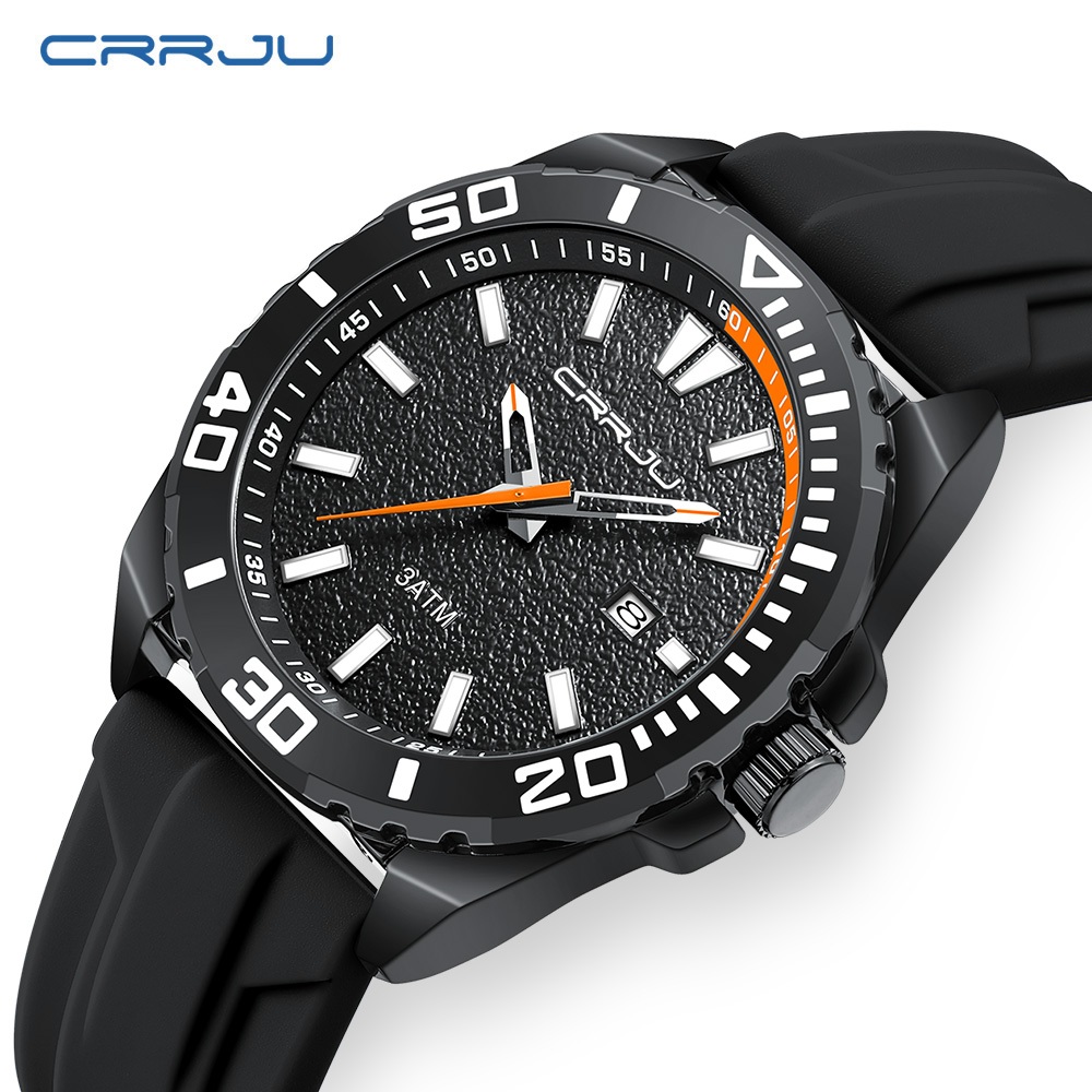 Relógio Masculino CRRJU Marca Genuína Moda Pulseira De Silicone Mãos Luminosas Estilo Esporte Casual Ensolarado Bonito Q em Oferta na Shopee