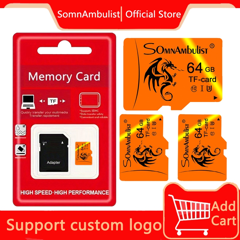 Cartão de memória Micro SD Original 32GB/64GB/8GB Full HD TF Cartão com adaptador em Oferta na Shopee