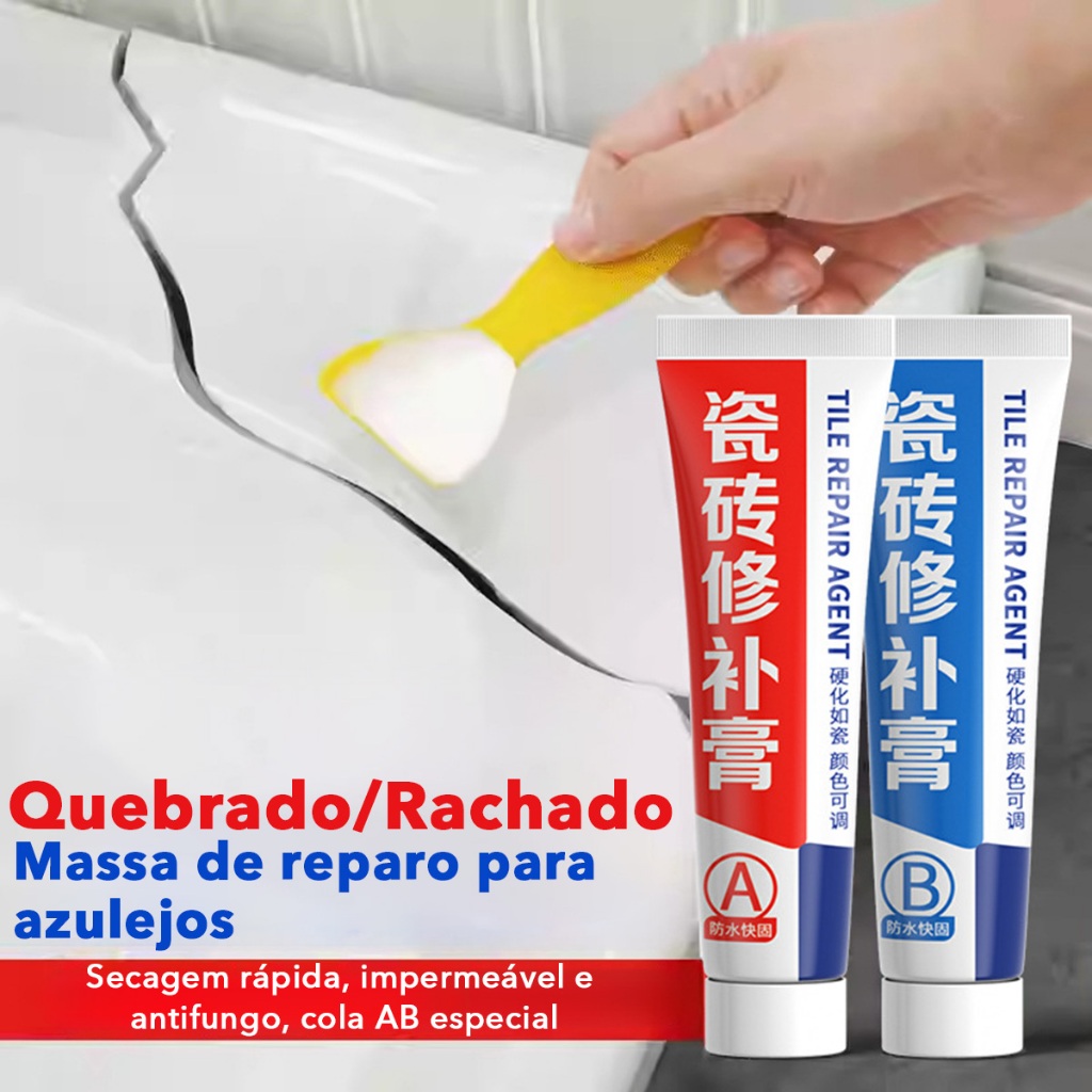 Resina Epóxi AB para Reparo de Azulejos, Kit com 6 Pigmentos Coloridos, Fita Decorativa e Pincel em Oferta na Shopee