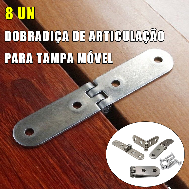 Kit 8 Dobradiça Dobrável 180° Para Móveis Armarios Estantes Portas em Oferta na Shopee