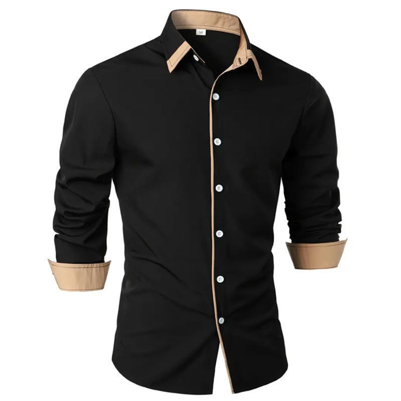 Camisa Masculina De Manga Comprida Moda Slim-fit Business Casual Camisa Estampada Camisa Masculina