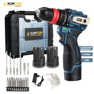 Parafusadeira Furadeira Brushless Sem Fio 16.8V Profissional Com 2 Baterias Maleta -23peças em Oferta na Shopee