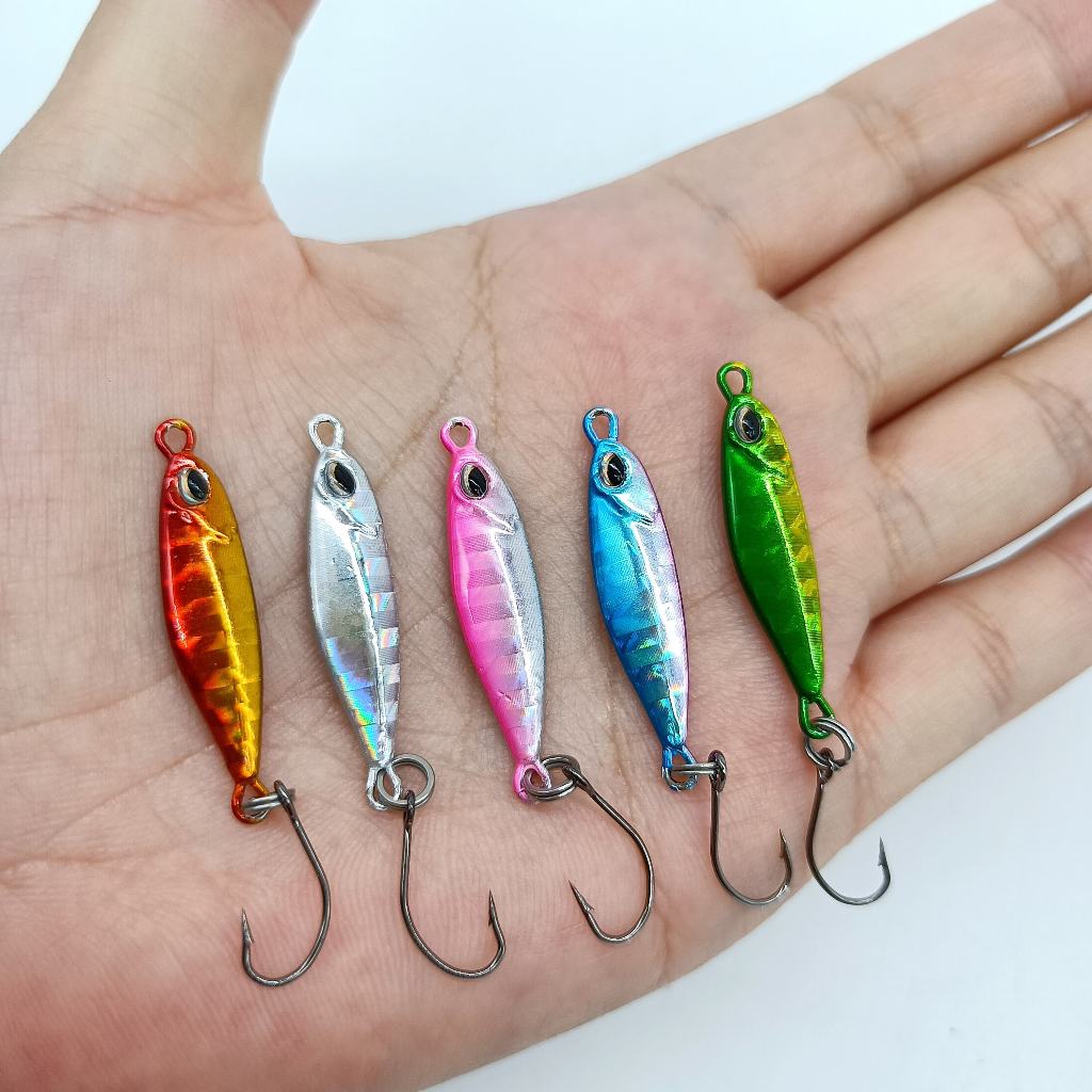 DUODUOYU 1 Pçs Mini Gabarito Iscas De Pesca 3.5g/5g Duro Artificial Biônicos Isca Pequeno Peixe Único Gancho Fluxo Truta