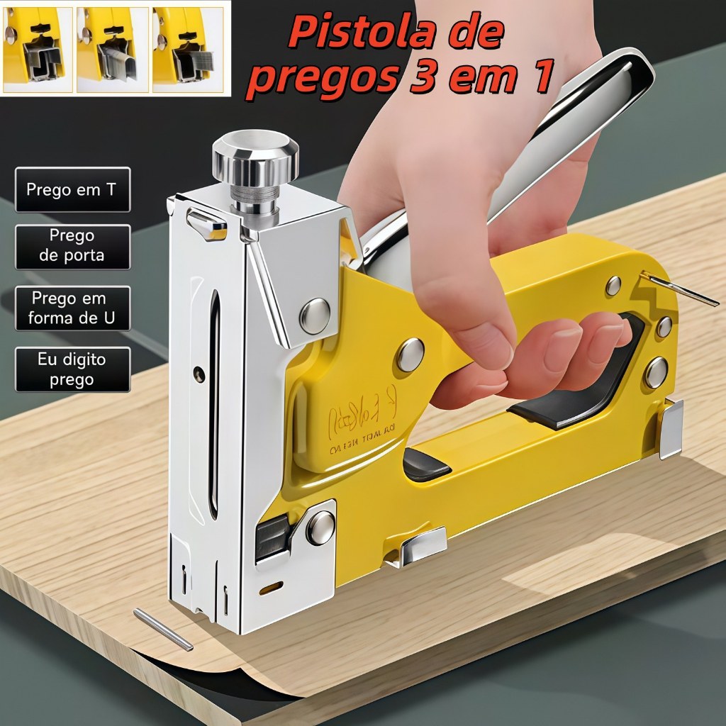 Grampeador de Tapeceiro Alta Pressão Profissional Manual + 600 Grampos Ferramentas Profissional em Oferta na Shopee