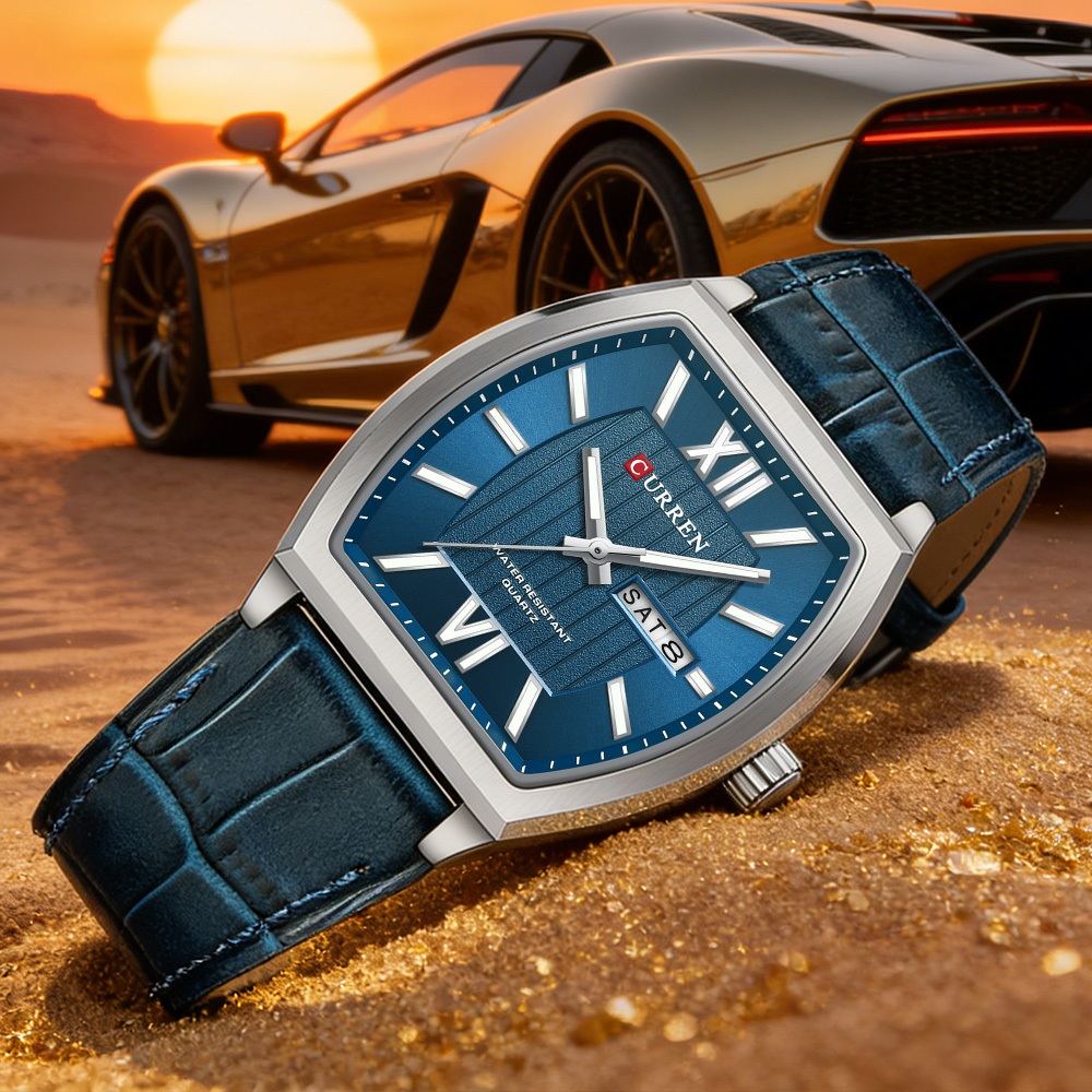 Marca Original CURREN Relógio Masculino Clássico Minimalista Pulseira De Couro Mãos Luminosas Com Exibição De Data Movim em Oferta na Shopee