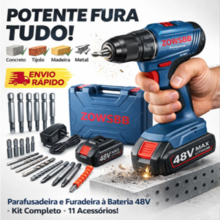 Furadeira parafusadeira Bosch GSR 185-li 48v Brushless Furadeira elétrica 2 Baterias furadeira de impacto elétrica em Oferta na Shopee