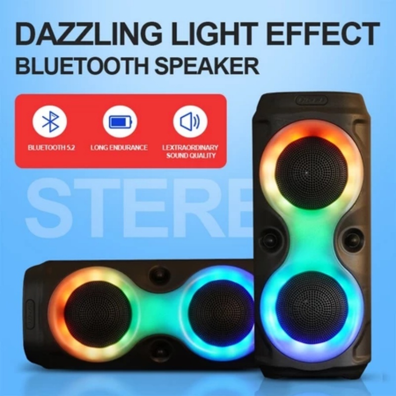 Caixa de som Bluetooth Portátil Com Led RGB Portátil FM USB TWS 30W Para Praia, Festa ou Viagem