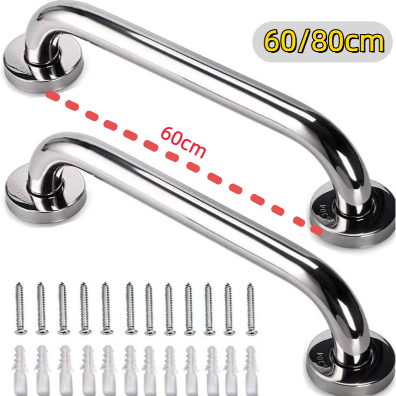 Barras de apoio de 60/80 cm para banheiro adequadas para banheiros e chuveiros sem corrimão para evitar quedas de idos em Oferta na Shopee