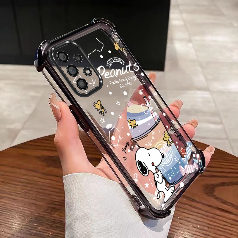 Samsung A23 A13 A33 A53 A73 A72 A52 A52s A32 5G Snoopy Adorável Dos Desenhos Animados Embalagem Anti-Queda Doces Capa De