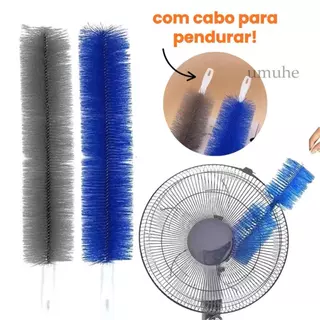 Escova de Limpeza e Dobrável - Cabo Longo com Cabeça de Microfibra para Ventilador, Grade de Ar Cond