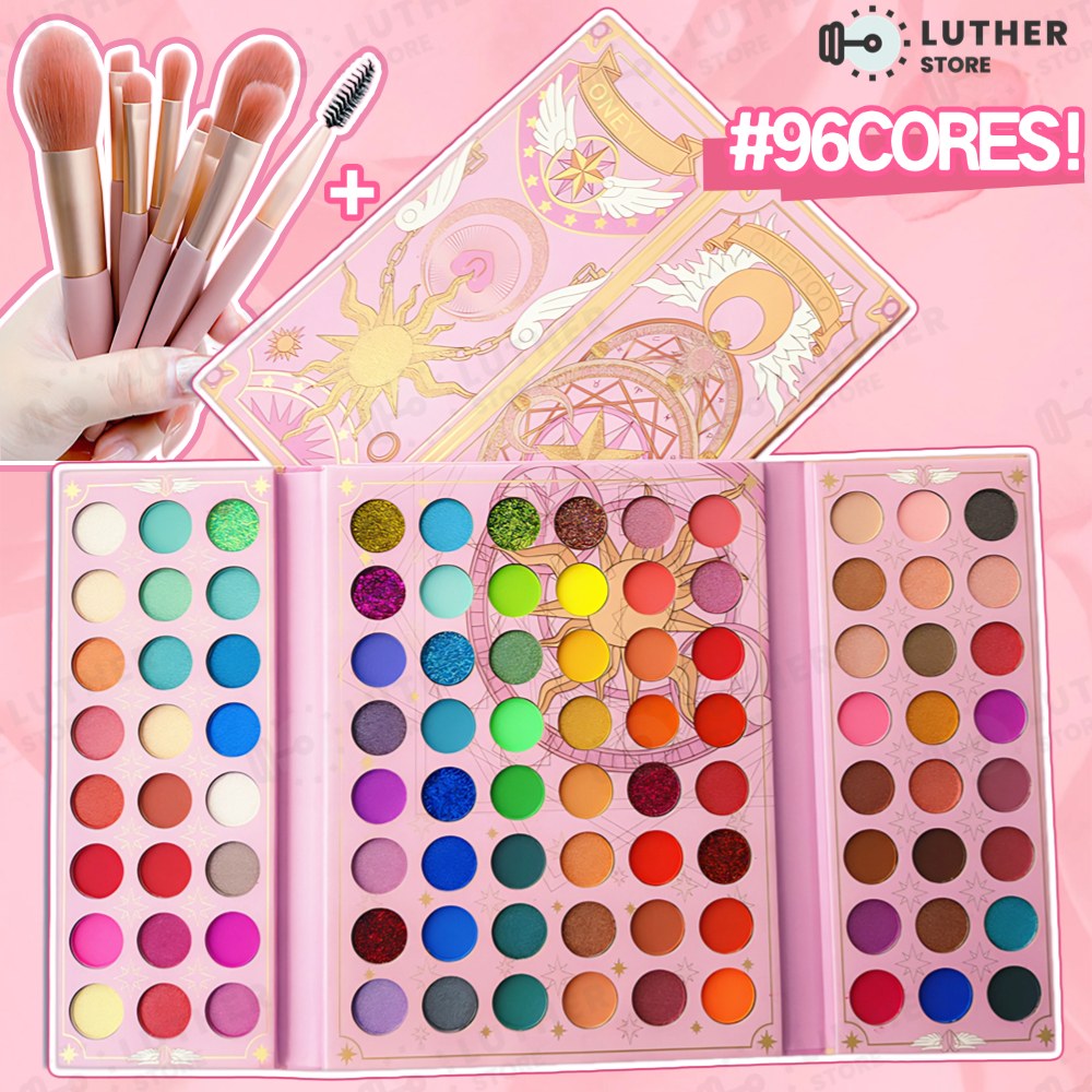 Paleta De Sombra De Olho Em 96 Cores Perolada / Fosca / Com Glitter / Longa Duração Pincéis de maquiagem em Oferta na Shopee