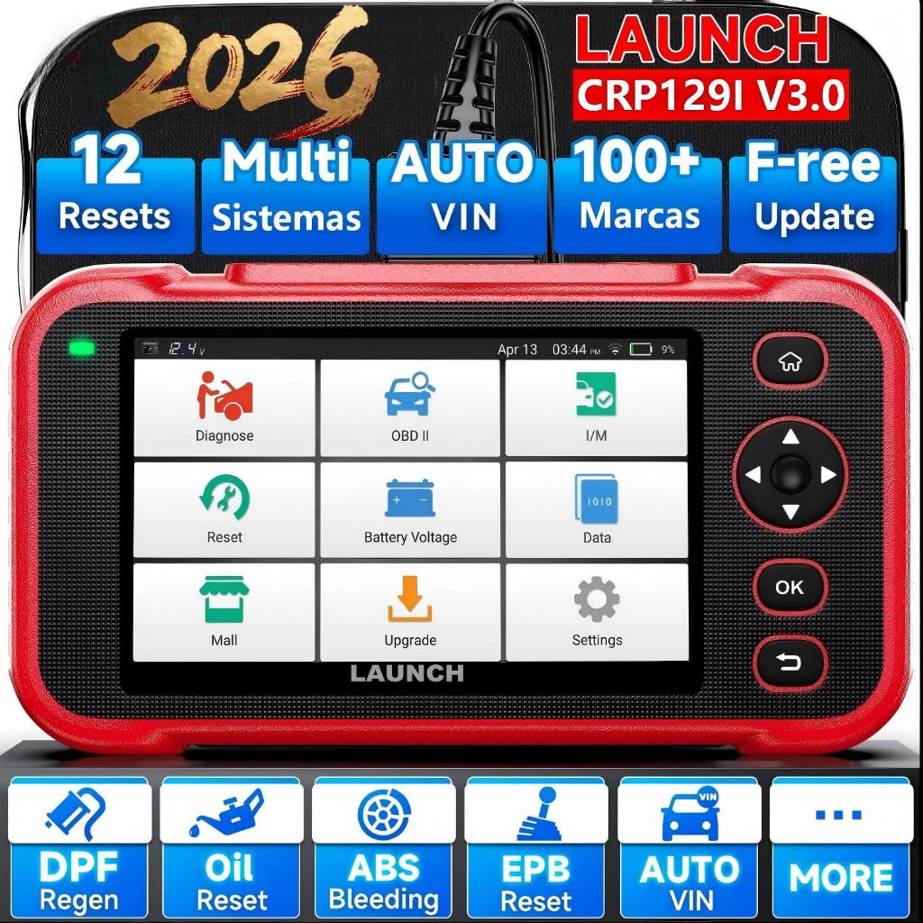 Scanner Automotivo LAUNCH CRP129I V3 Ferramenta de Diagnóstico CAN FD para 4 Sistemas com 12 Reset