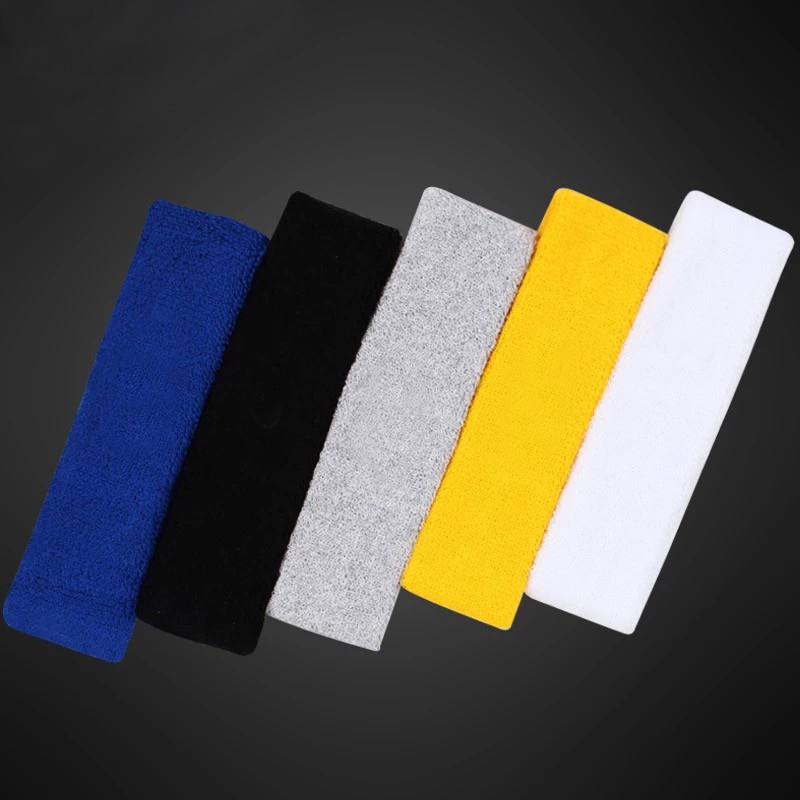 [Atacado] Faixa de cabeça esportiva de algodão puro de alta elasticidade masculina e feminina com logotipo bordado